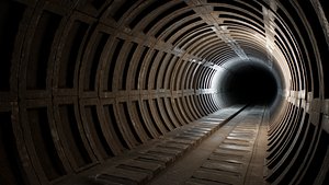 Metro tunnel concrete Game-ready Low-poly 3D model