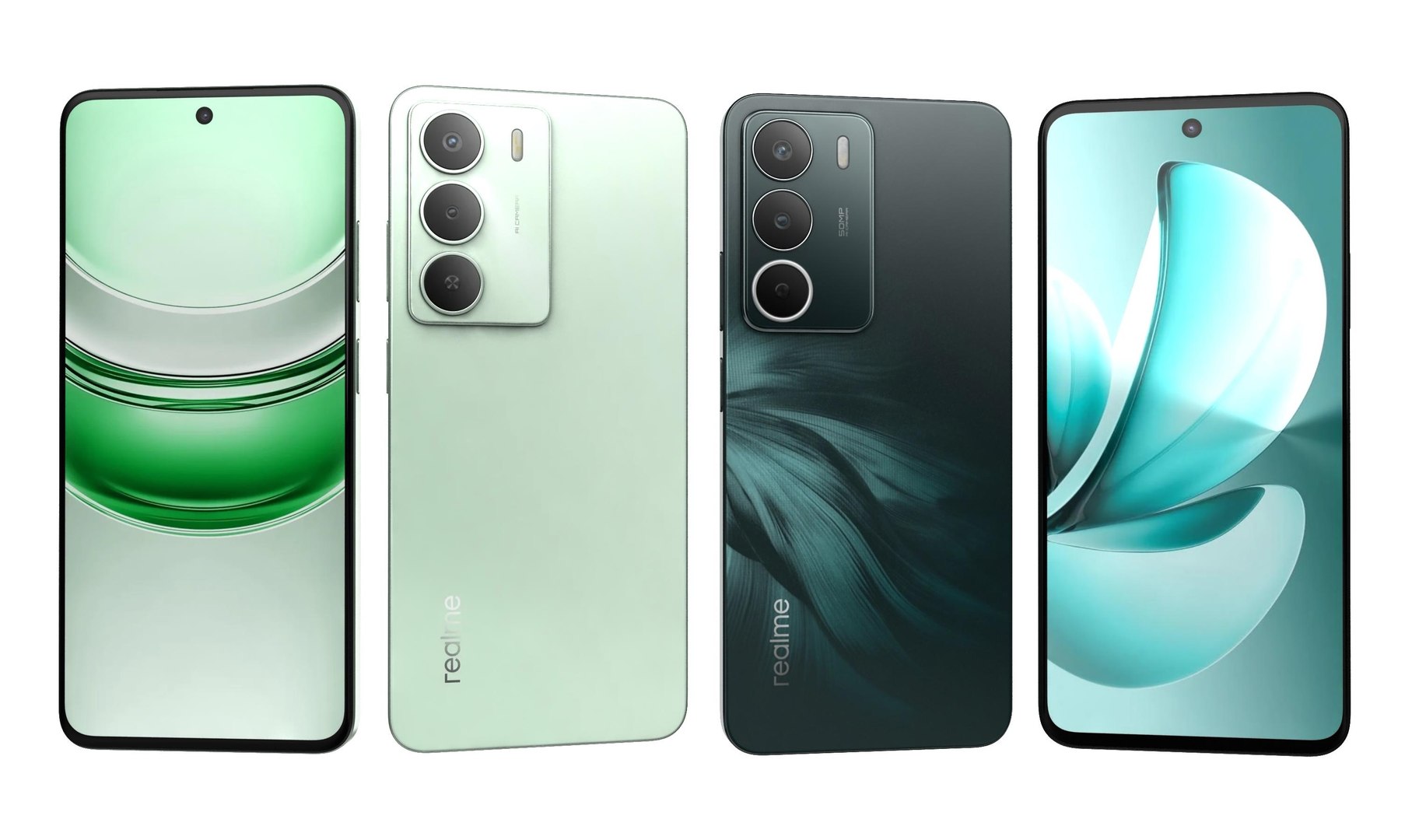 3D Realme C71 Forest Owl And Realme C73 5G Jade Green Model