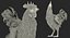 Brown Hen Standing 3D Model
