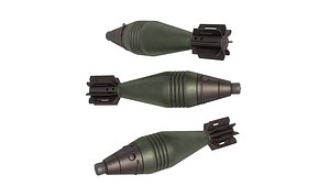 60 mm Mortar Projectile 3D
