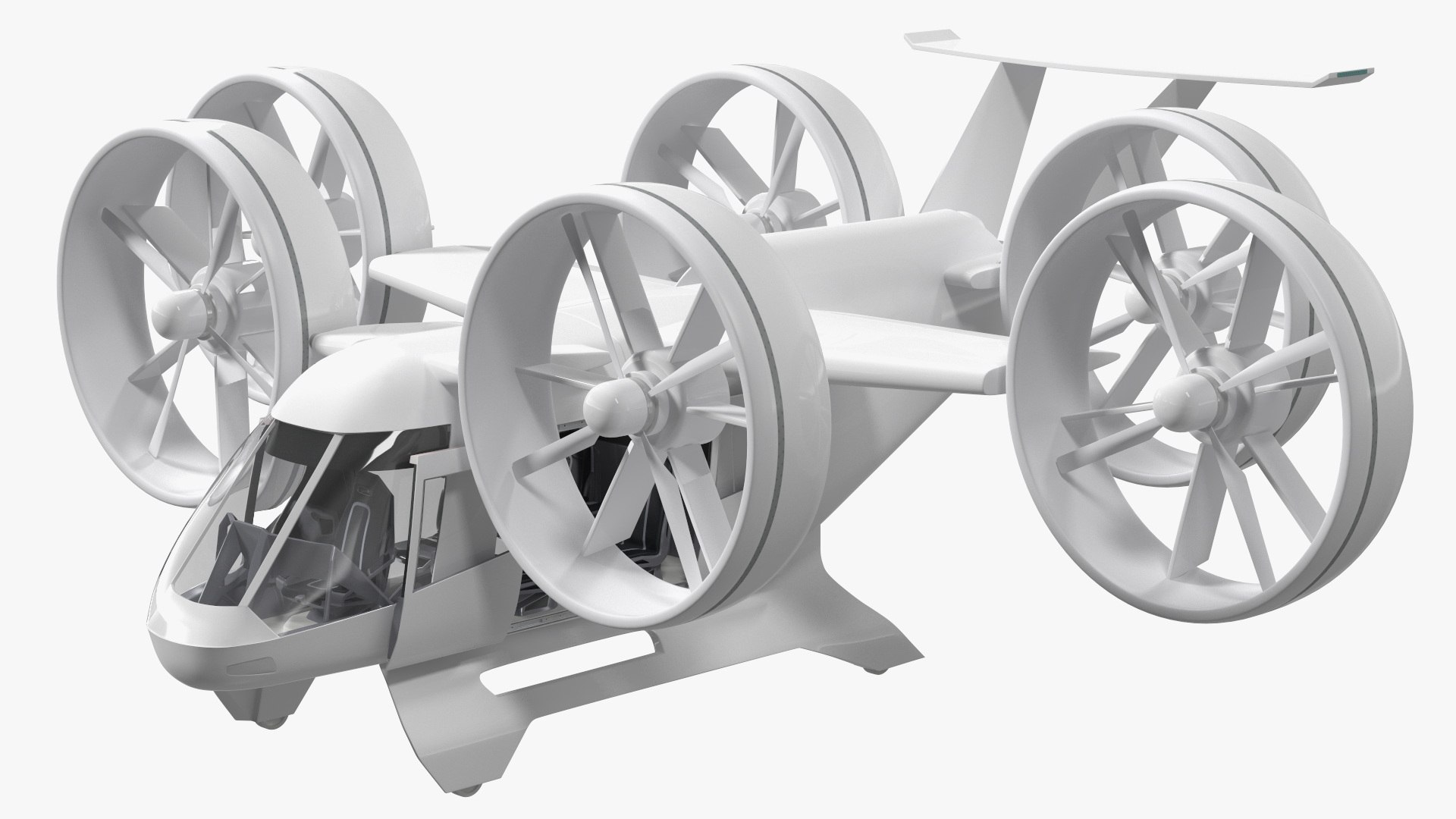 Futuristic Flying Taxi Rigged 3D model preview