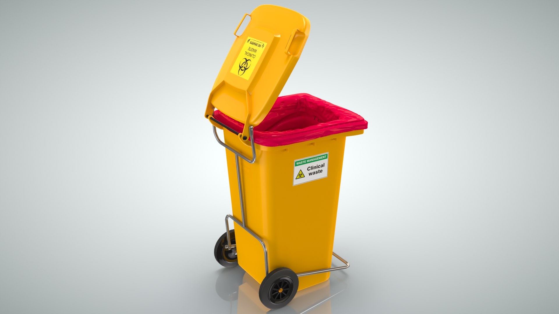 Clinical Waste Wheelie Bin 3D Model TurboSquid 1711065