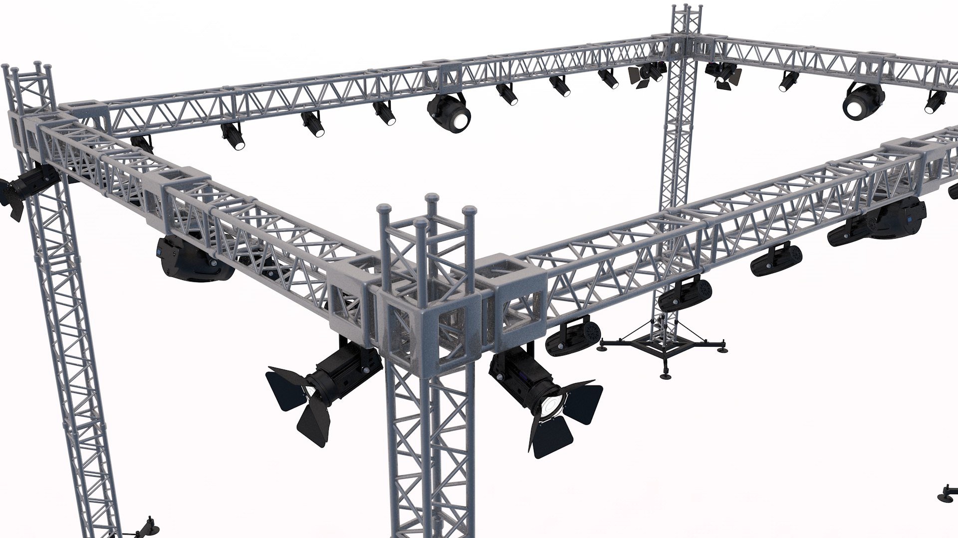 3D Model Stage Truss With Lights - TurboSquid 1760047