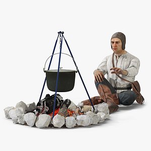 Medieval Peasant by Fire 3D model