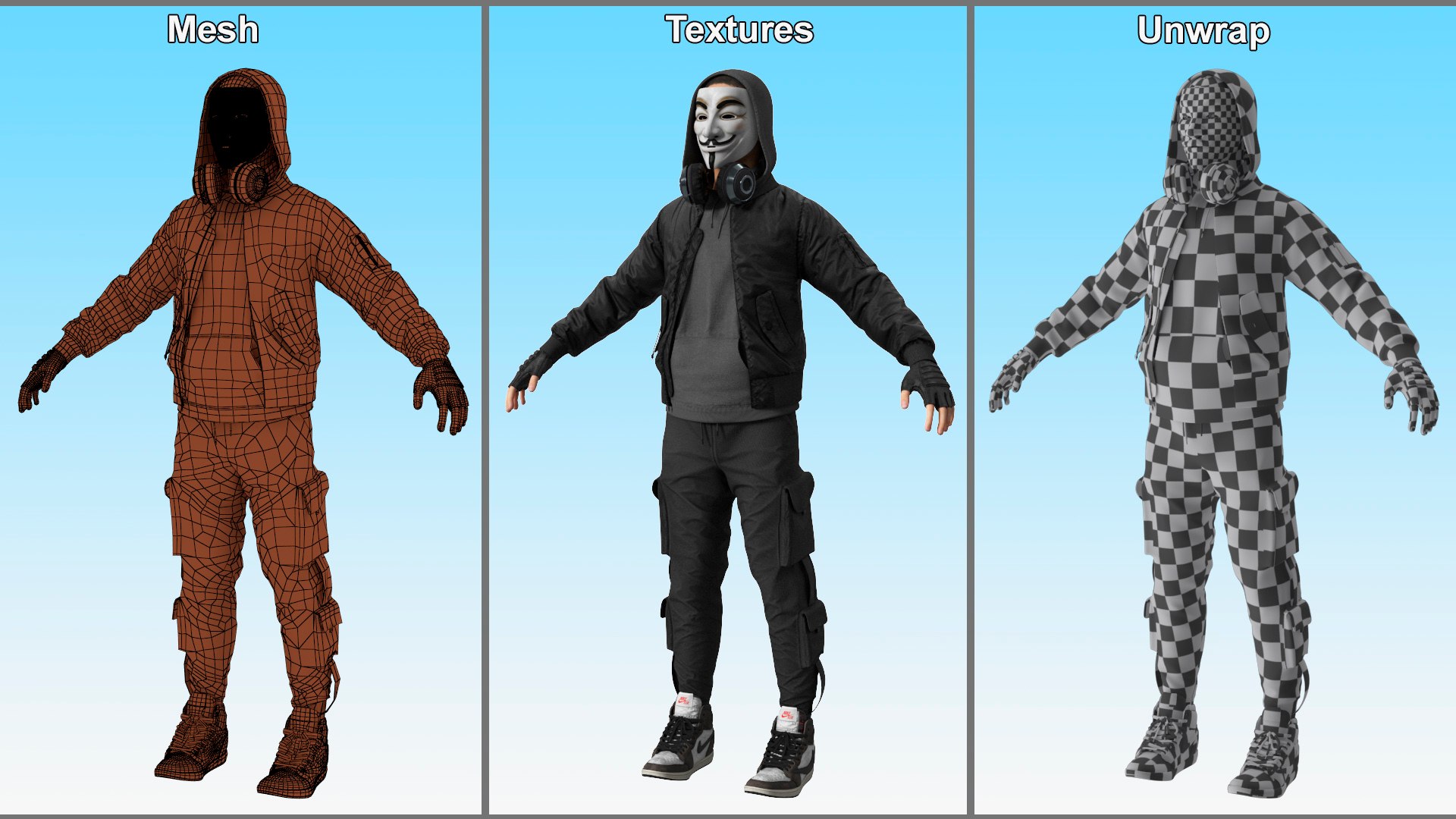 Hacker Character In Anonymous Mask 3D Model - TurboSquid 2426496