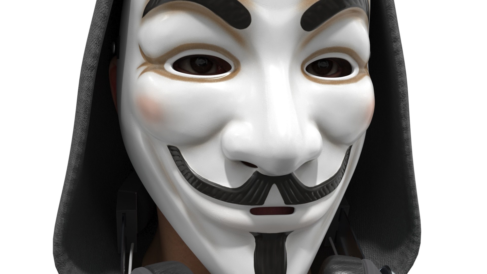 Hacker Character In Anonymous Mask 3D Model - TurboSquid 2426496