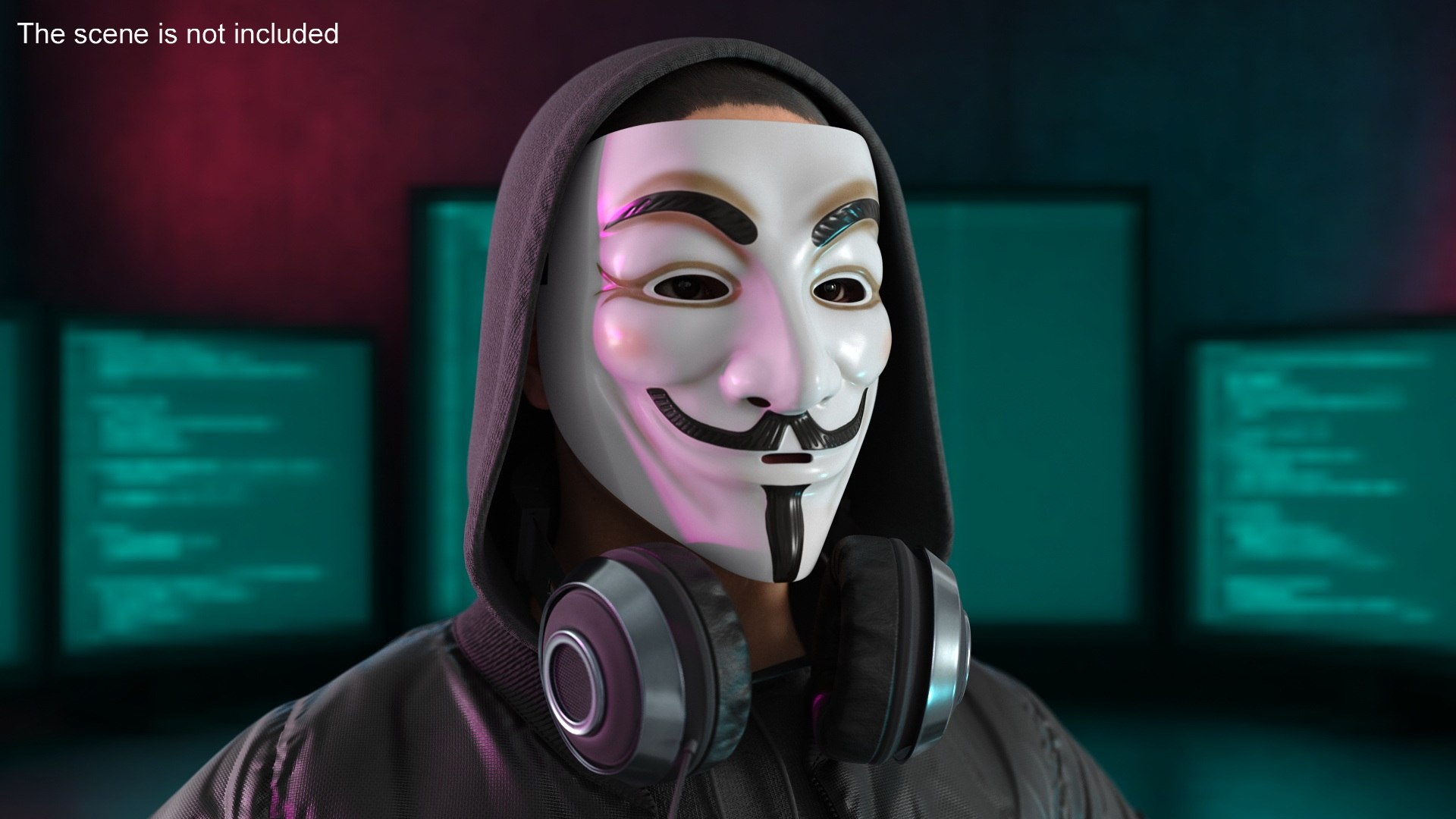 Hacker Character In Anonymous Mask 3D Model - TurboSquid 2426496