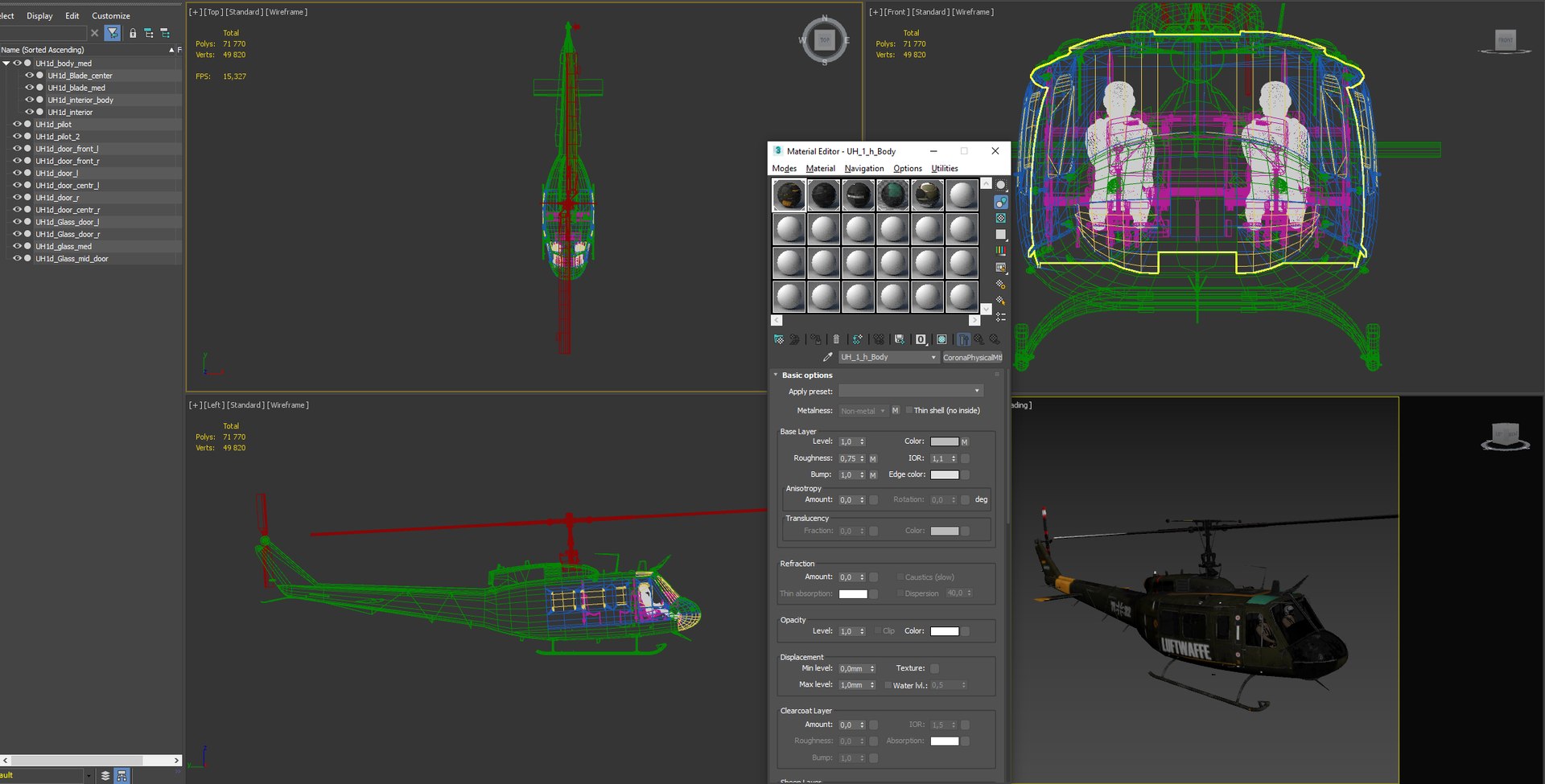 Uh-1h Air Force 3d Model