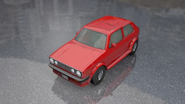 3D volkswagen golf old model