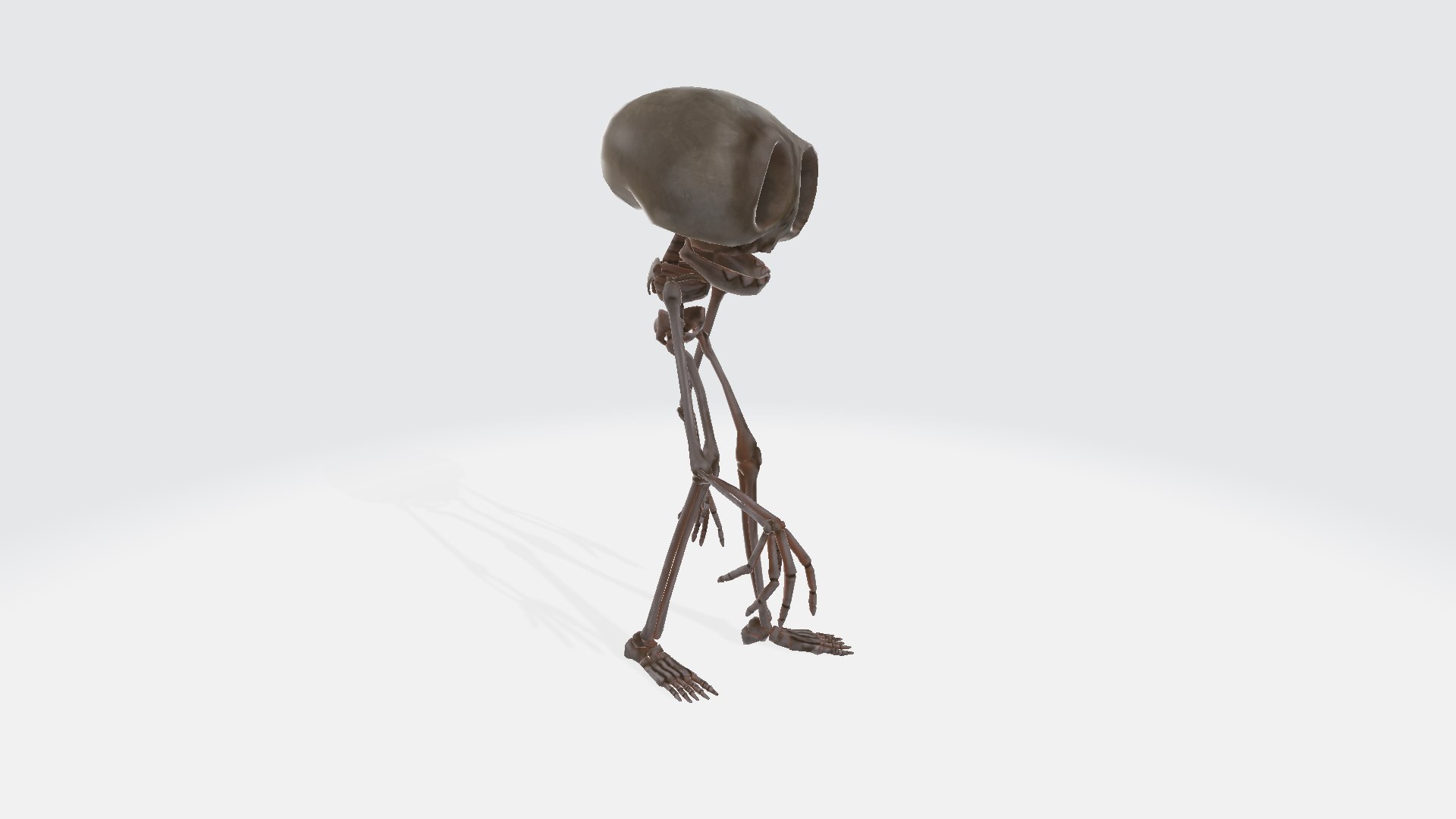 Alien Skeleton With A Big Head 3D Model - TurboSquid 2369087