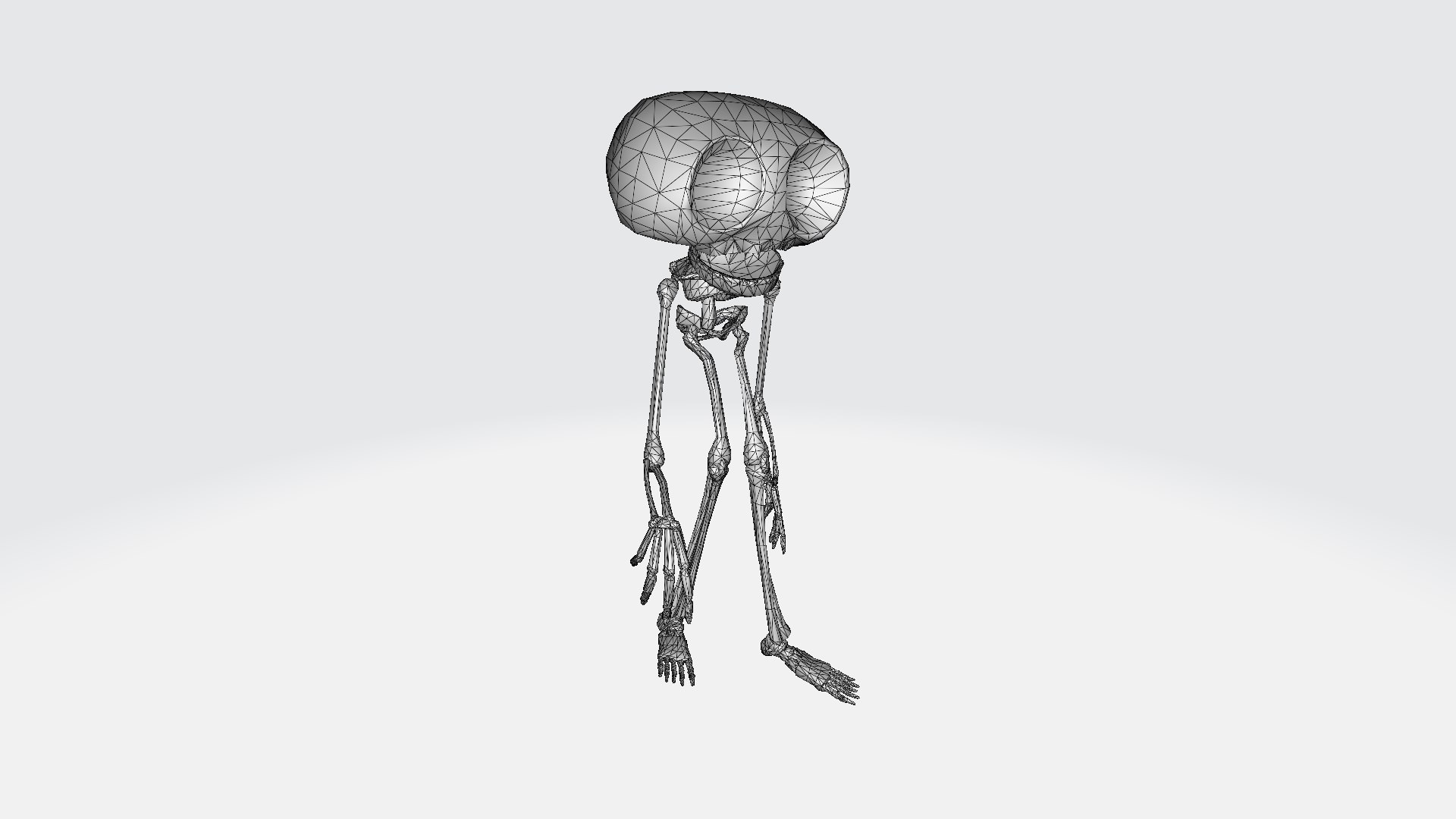 Alien Skeleton With A Big Head 3D Model - TurboSquid 2369087