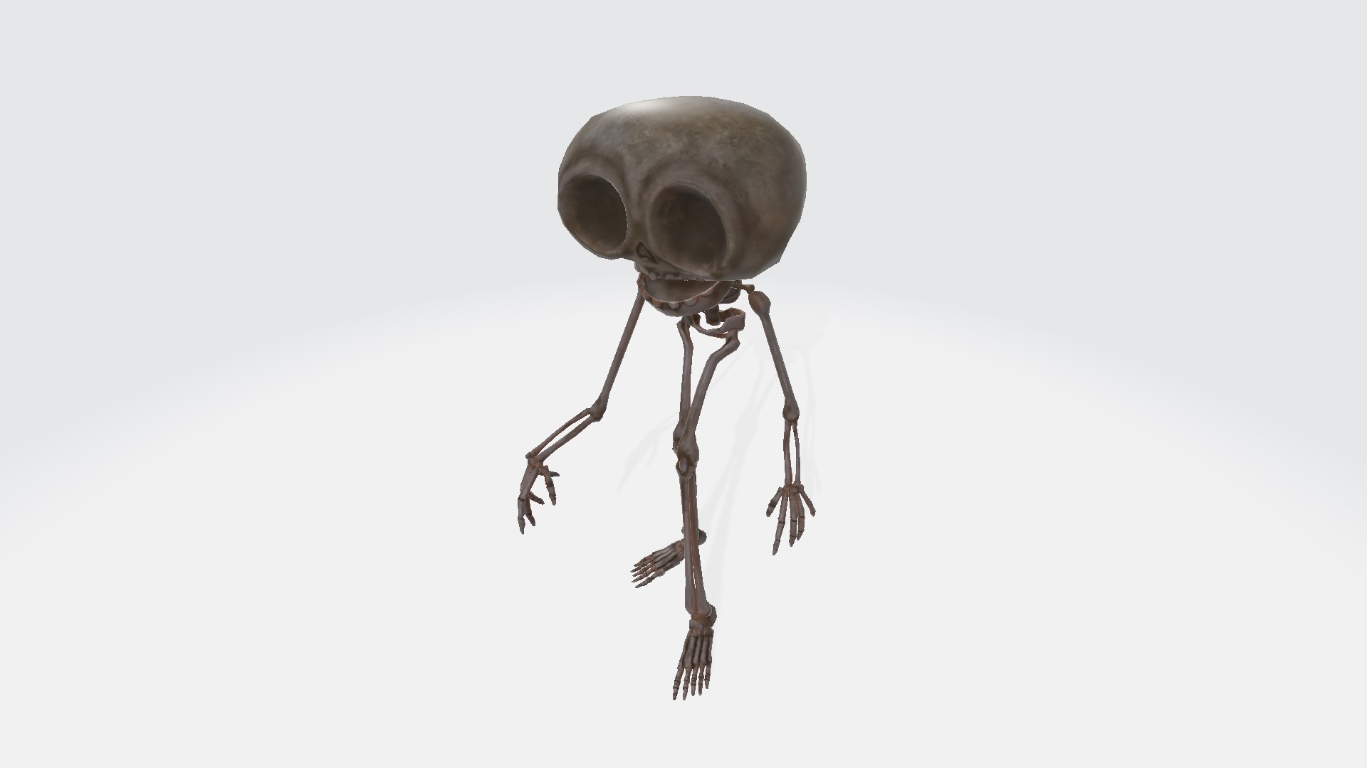 Alien Skeleton With A Big Head 3D Model - TurboSquid 2369087