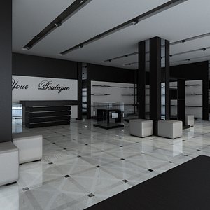 interior shoes clothing boutiquer 3d model