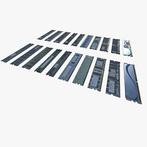 PBR PC RAM Chips 3D model