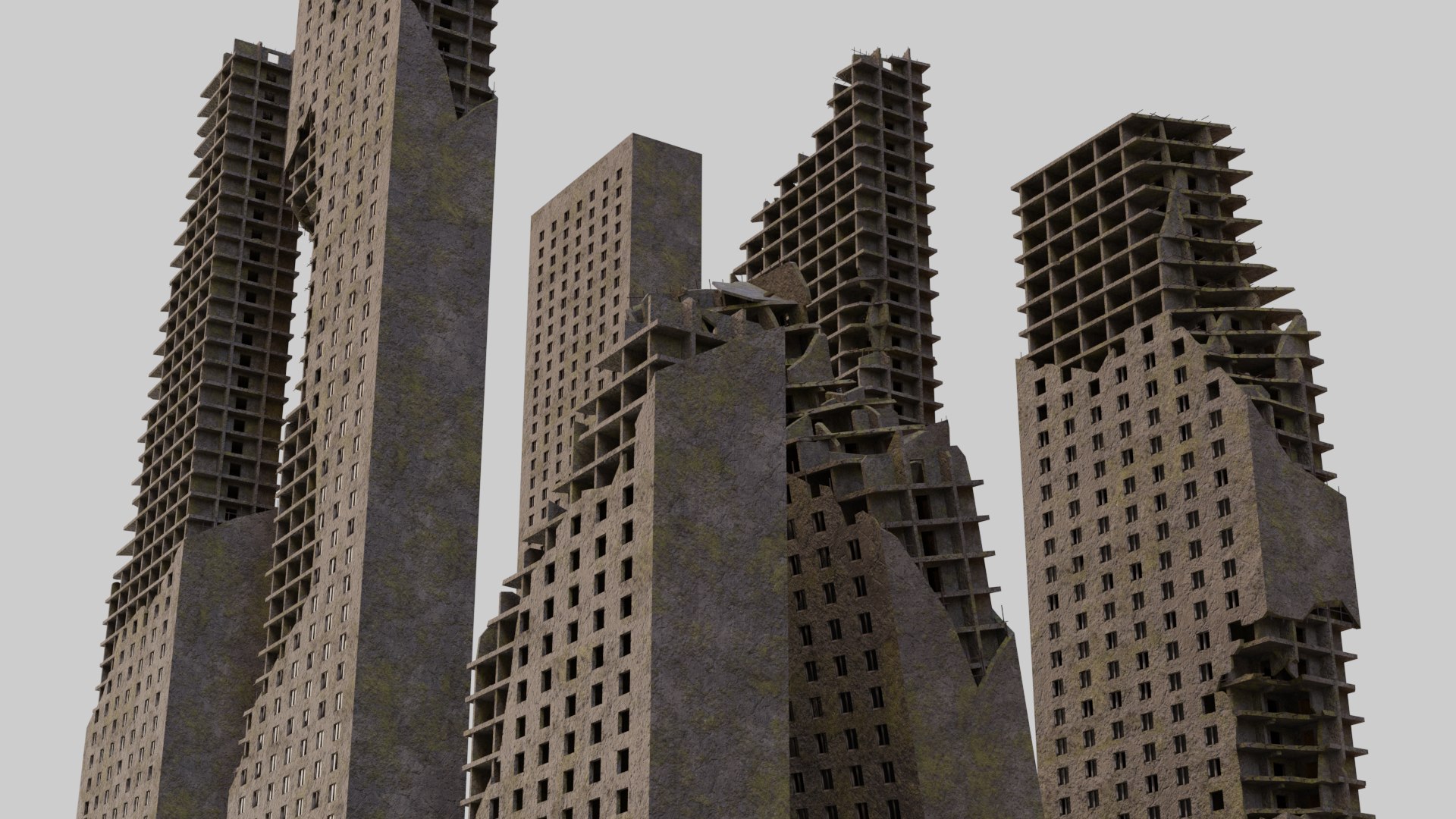 Destroyed Ruin Abandoned Buildings Model - TurboSquid 1723312