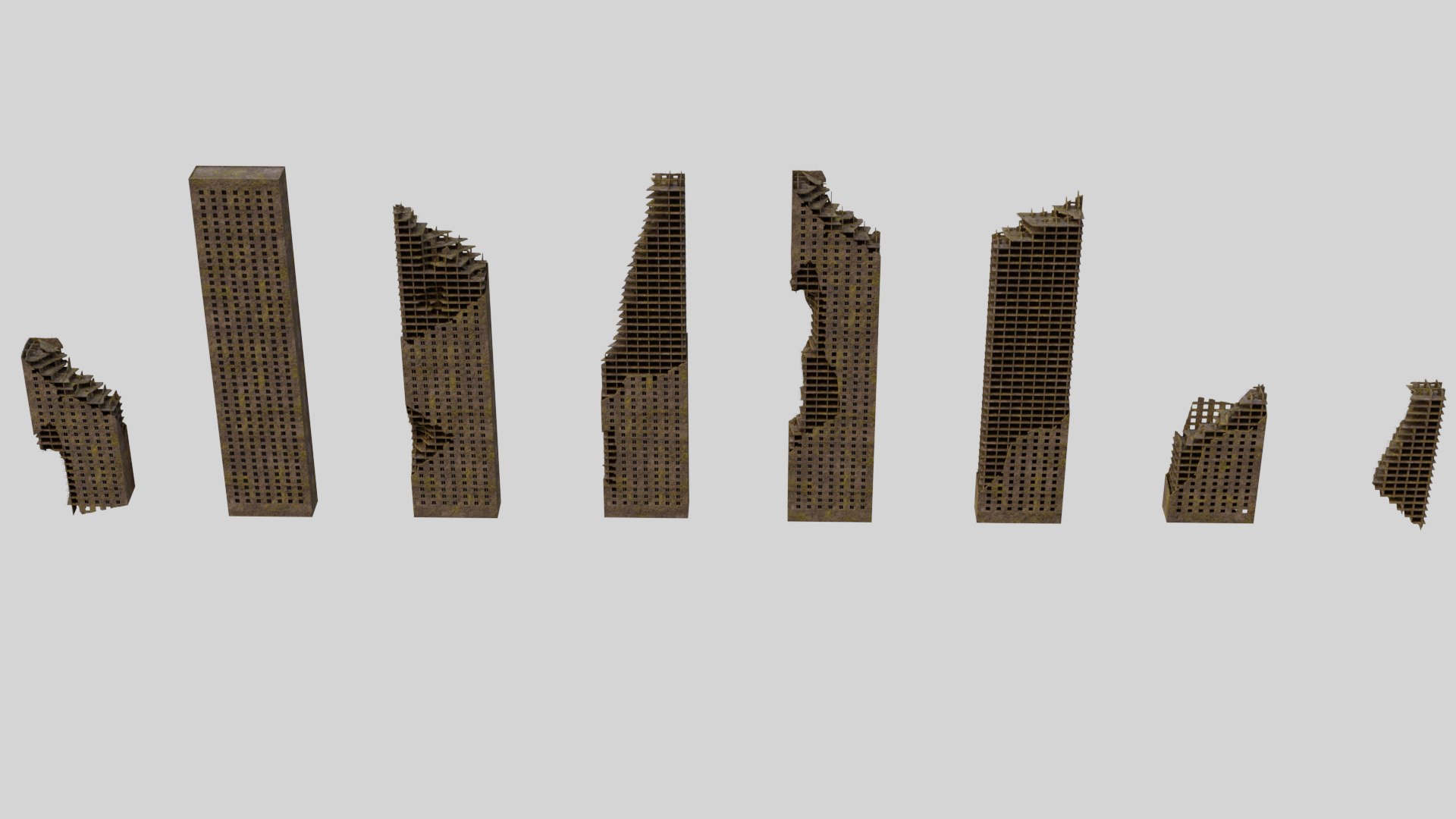 Destroyed Ruin Abandoned Buildings Model - TurboSquid 1723312