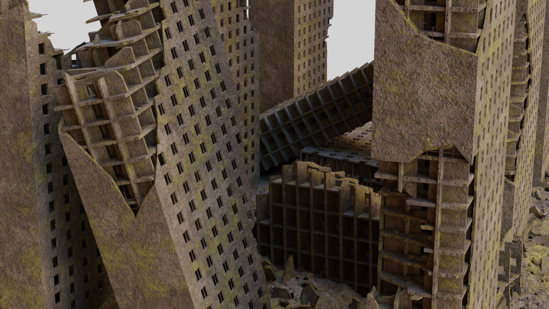 Destroyed Ruin Abandoned Buildings Model - TurboSquid 1723312
