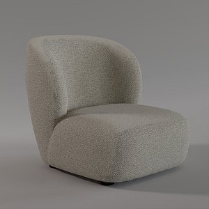 Japandi Boucle Curved Chair model