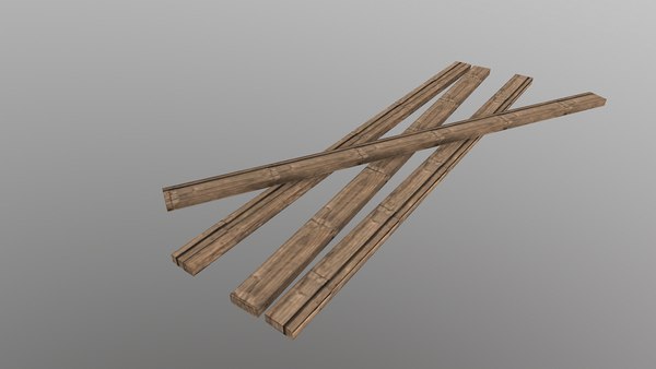3D model Low Poly Wooden Planks