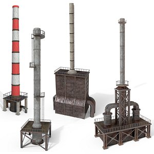 3D Industrial pipes of a chemical plant