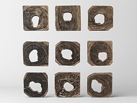 Natural Wood Cross Section Slab With Hole Wall Decor Asset