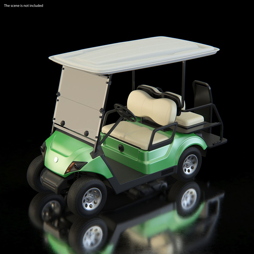 Golf Car with Gas Motor Generic Rigged 3D model preview