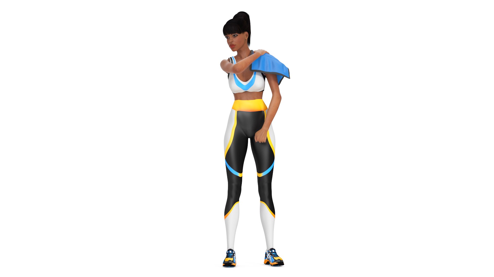 Ice Pack Lies on Sportswoman 3D model preview