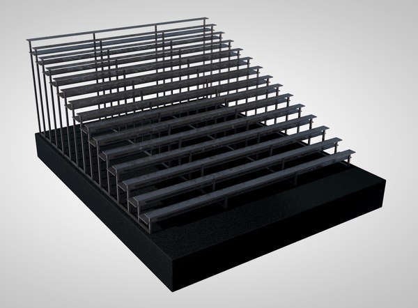 3D model stadium soccer bleacher