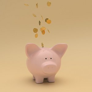 3D moneybox pig model