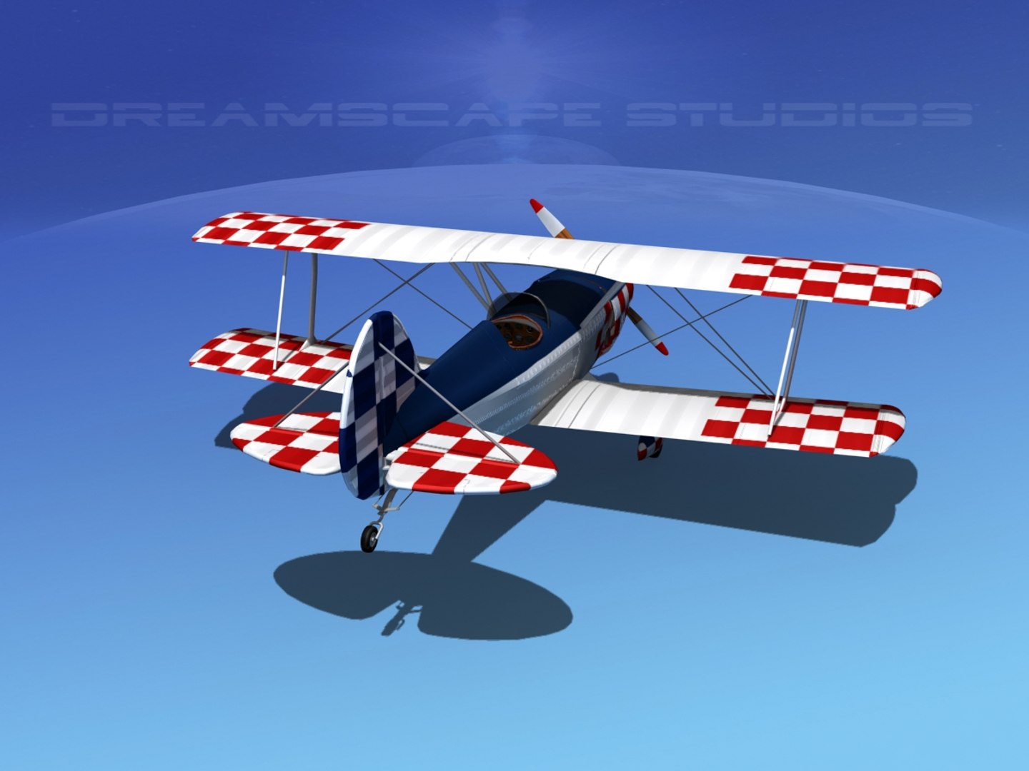 3d dwg propeller acro sport biplane