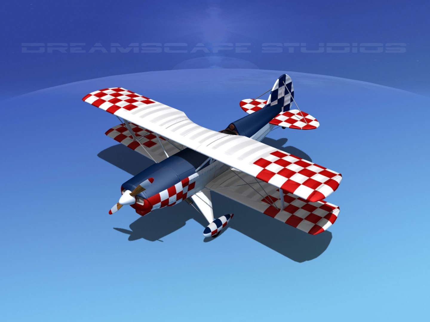 3d dwg propeller acro sport biplane