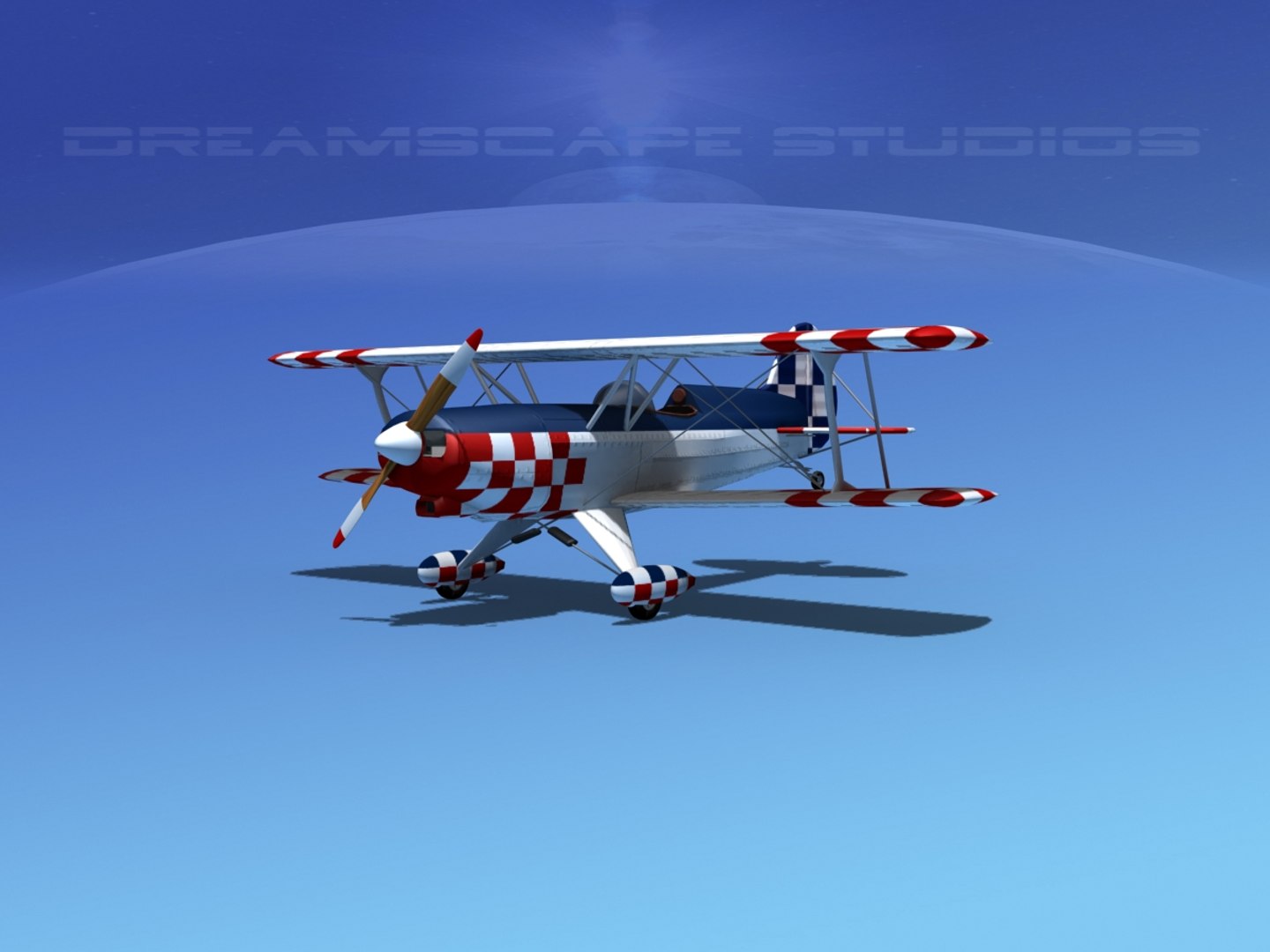 3d dwg propeller acro sport biplane