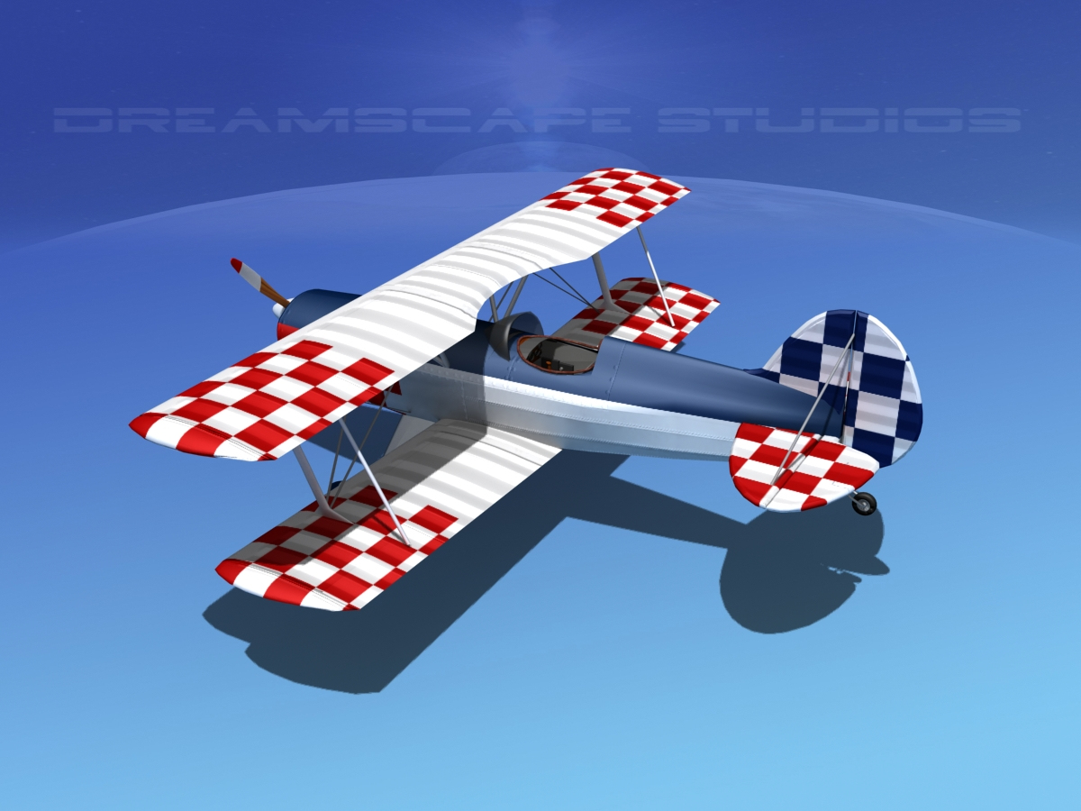 3d dwg propeller acro sport biplane