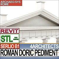 Roman Doric Pediment Serlio Block B1 Revit STL Printable
