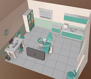 cartoon dental office 3D model