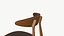 Wooden Chair Realistic Leather 3D
