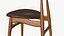 Wooden Chair Realistic Leather 3D