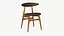 Wooden Chair Realistic Leather 3D