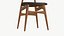 Wooden Chair Realistic Leather 3D