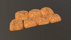 3D Bread Roll AR VR PBR  Lowpoly with game ready 3d Model