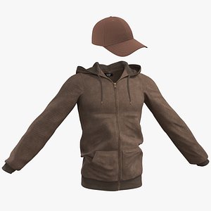 Collection Men's Brown Hoodie And Baseball Cap
