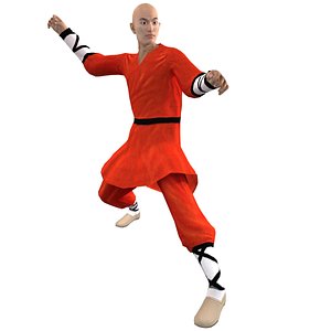 3d model rigged shaolin monk