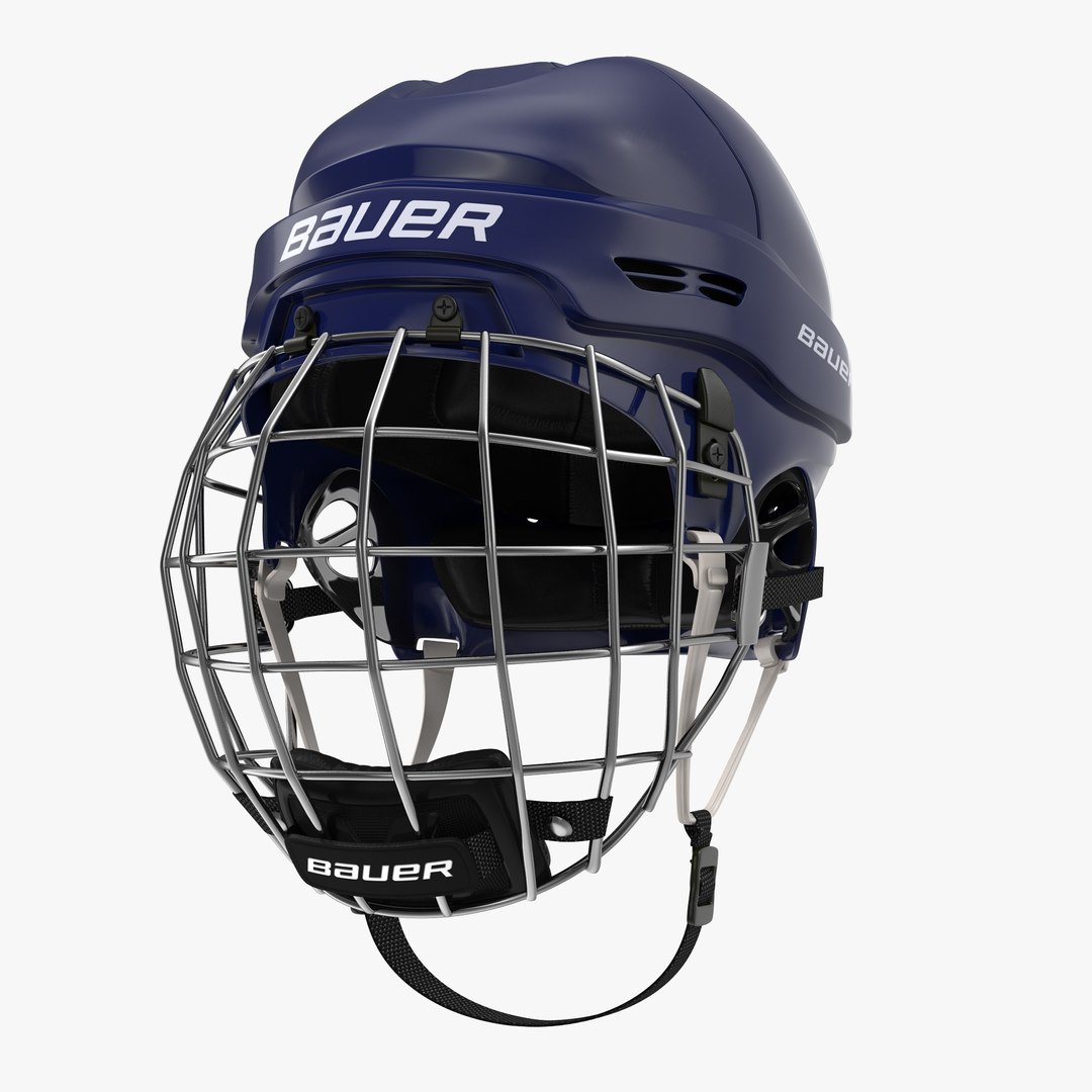 Ice Hockey Helmet Blue 3D model preview