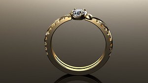 Triple Octagon Ring 3D model