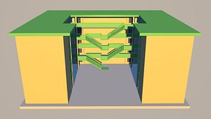 Apartment Building with Empty Rooms 3D
