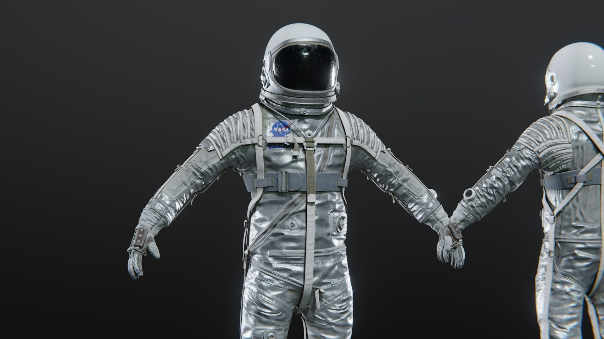 NASA Mercury Navy Mark IV Spacesuit Rigged Model - TurboSquid 1915313