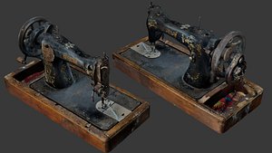 Antique Black and Gold Sewing Machine Scan 3D model
