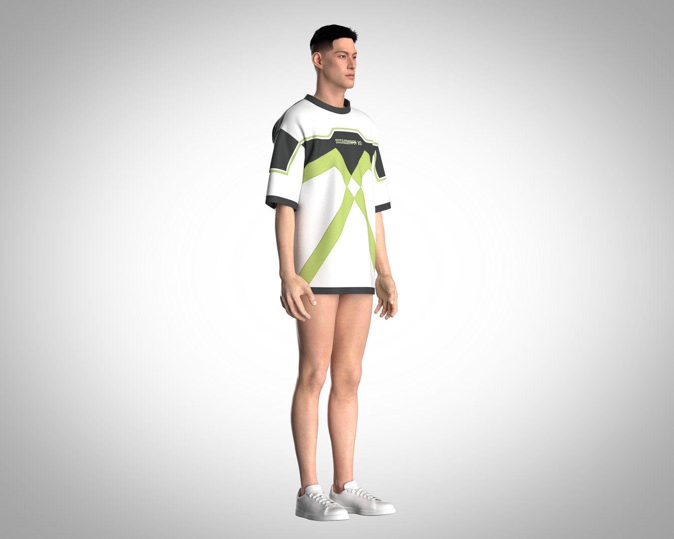 Mens T-shirt With Color Blocking And Breakdown 1 5 Graphic 3D Model ...
