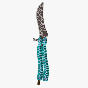3ds max balisong butterfly knife green