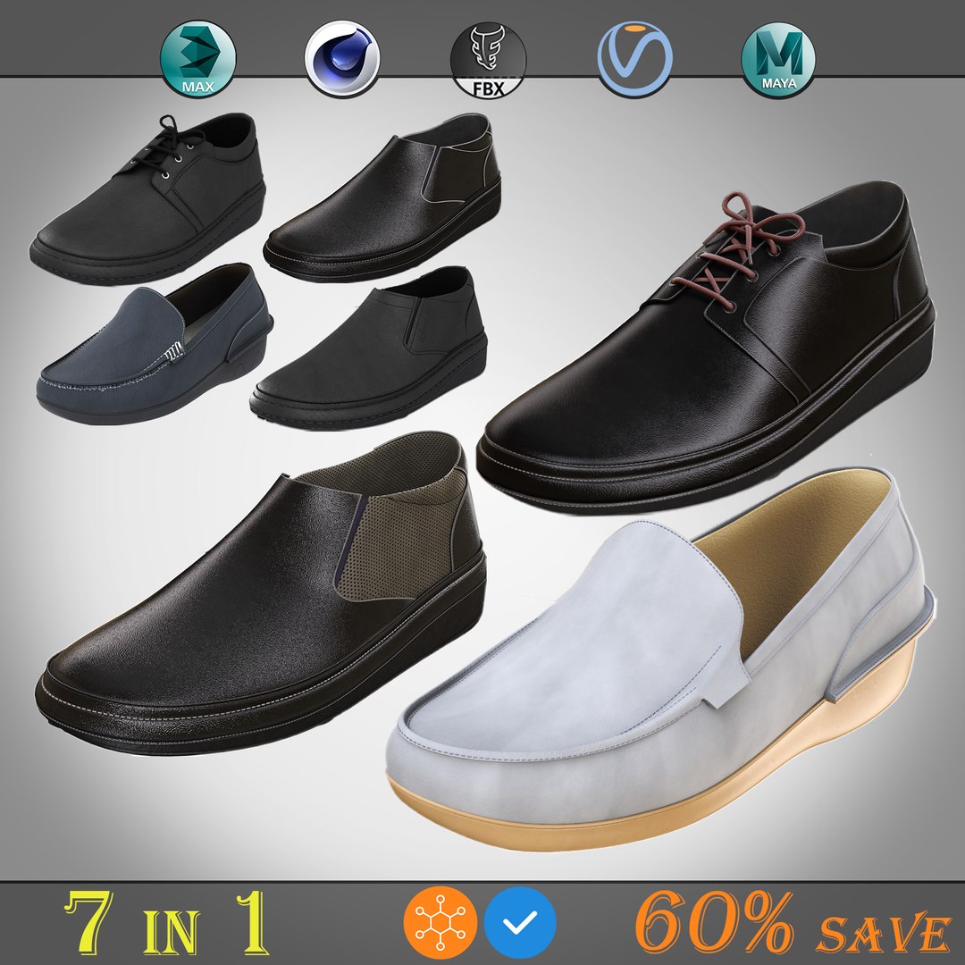 Formal shoe pack 3D model - TurboSquid 1381178